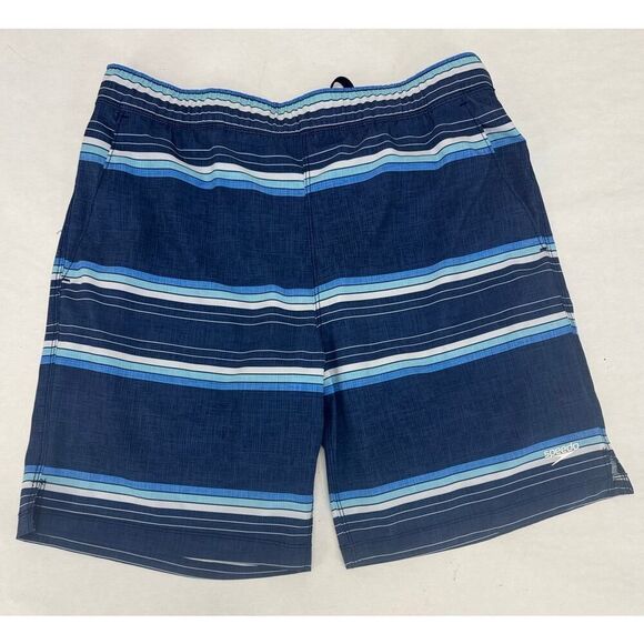 Speedo Men's Swim Trunks Shorts Lined Striped Active Blue Swimsuit - Medium - Picture 1 of 9